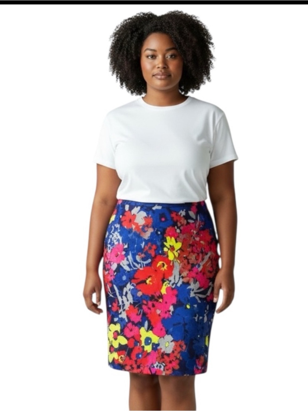 ANN TAYLOR LOFT Vibrant Floral Pencil Knee Length Skirt Size 2 - Picture 10 of 10